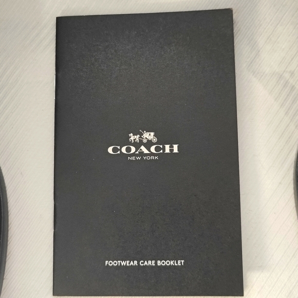 Coach Eva Stacked Black Leather Booties Size 7B - Picture 2 of 8